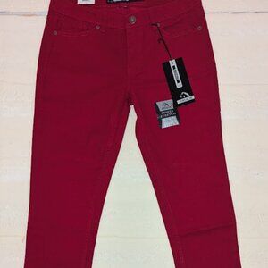 NWT! New Women's Jordache Cherry Red Zipper-Fly Super Skinny Jeans Pants Size 10